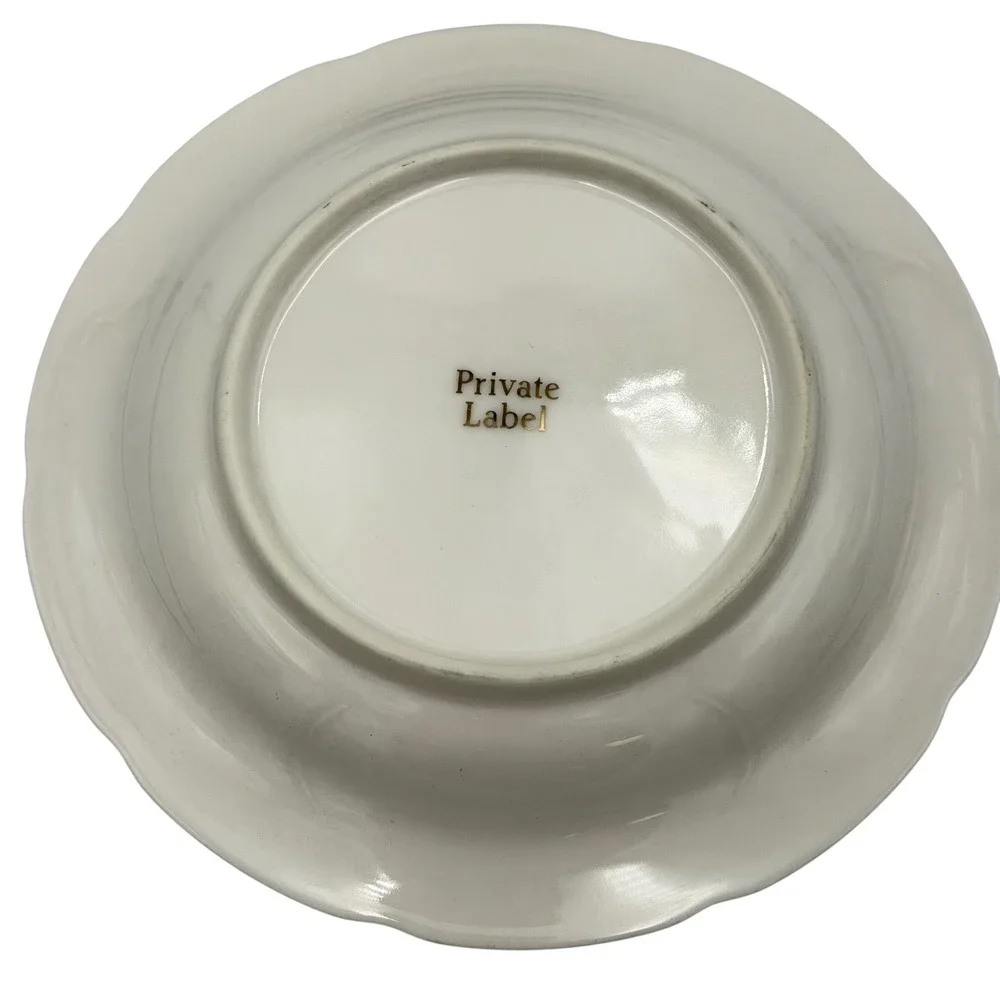 Private Label Ivory Gold Trim Bread Butter Plates Embossed Floral 6.25
